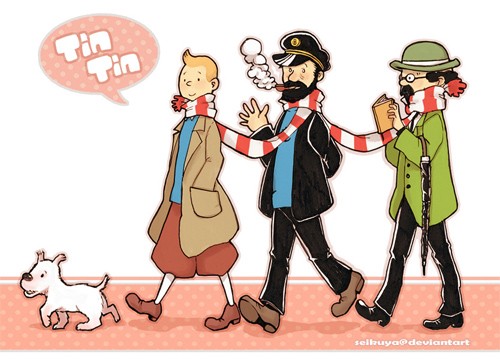 丁丁历险记人物插画：丁丁(Tintin)