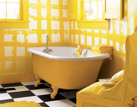 黄色系浴室装修设计欣赏