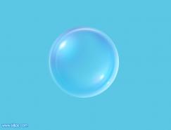 Photoshop制作漂亮的淡藍色透明泡泡