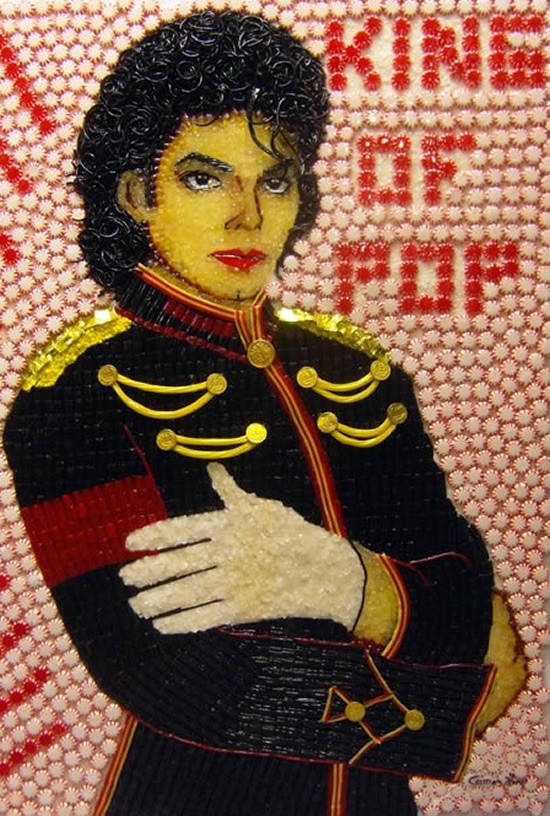 墨西哥艺术家Christiam Ramos：糖果组成的名人肖像画