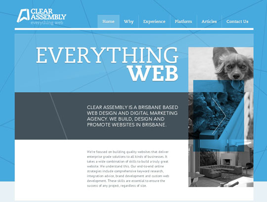 宁静优雅的蓝色网站设计欣赏