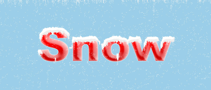利用PS滤镜及图层样式制作简单的积雪字