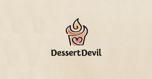 标志设计元素运用实例：杯形蛋糕和甜甜圈
