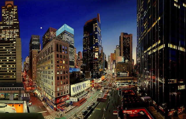 Bertrand Meniel照片般的超写实城市街景油画