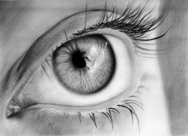 40个漂亮逼真的眼睛特写铅笔画欣赏