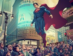 超級英雄人物插畫: 超人 鋼鐵之軀