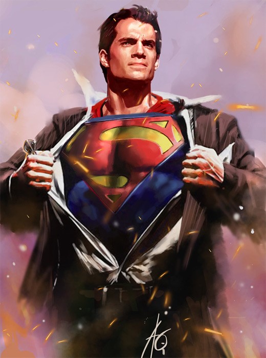 超级英雄人物插画: 超人 钢铁之躯
