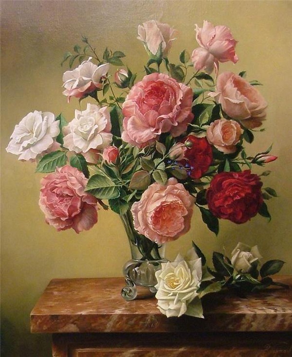 比利时Pieter Wagemans花卉静物油画作品