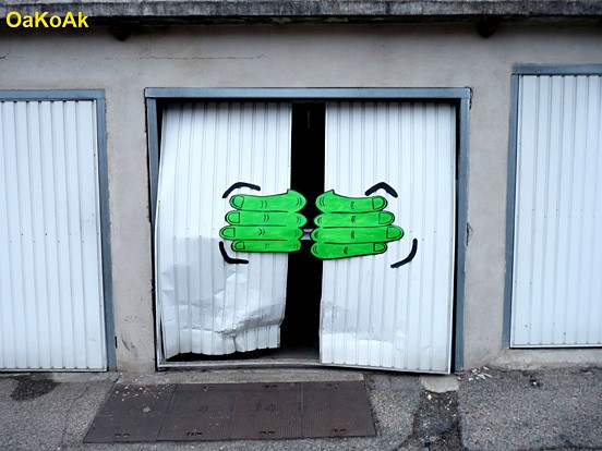法国OakoAk可爱幽默的街头艺术作品