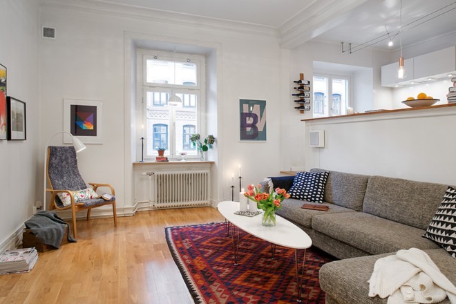 瑞典哥德堡60平米纯白北欧风格公寓设计
