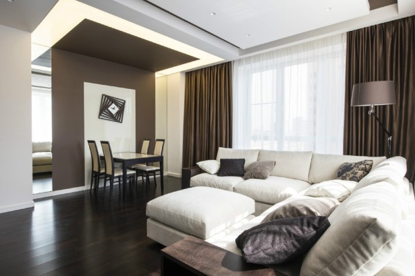 莫斯科简约大气的灰褐色调公寓装修设计