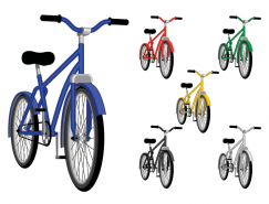 多种颜色的自行车矢量素材
