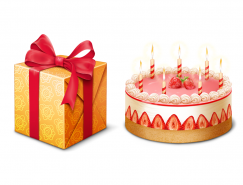 生日蛋糕和礼盒PNG图标 512x512