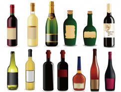 20款形状各异的葡萄酒瓶矢量素材
