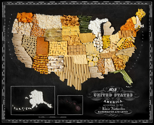 Henry Hargreaves打造的精美世界食物地图