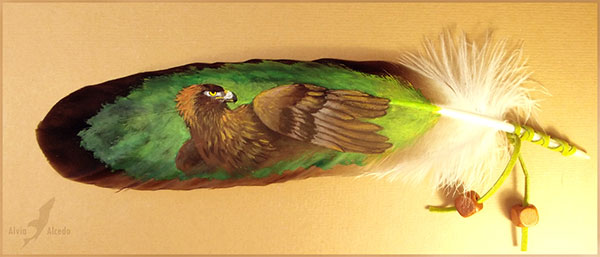 惊人的创造力:羽毛上的精致绘画作品