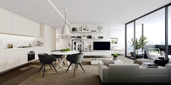 国外现代简约风格公寓室内设计