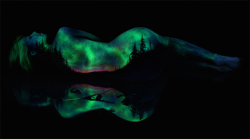 John Poppleton荧光人体彩绘艺术作品