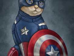 Jenny Parks超级英雄猫插画设计