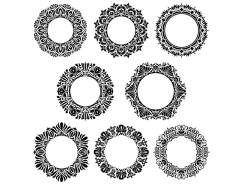 8个圆形装饰花边矢量素材
