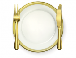 西餐餐具:金色刀叉矢量素材