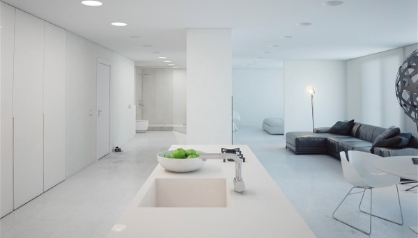 圣彼得堡89平米现代简约白色公寓设计