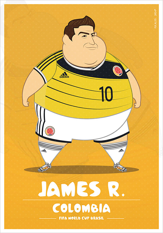 Fulvio Obregon插画作品:变胖的球星们