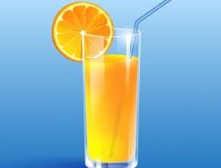 橙汁饮料矢量素材