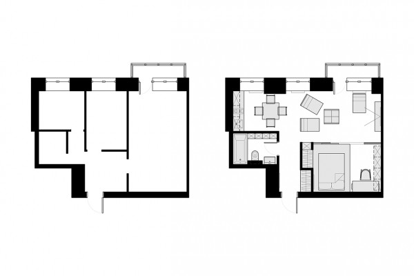 3个国外40平米小公寓设计