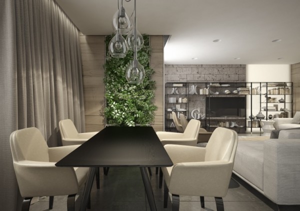 亲近自然的室内设计:精致的木质主题和室内垂直花园