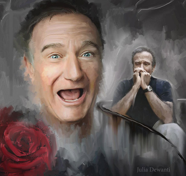 插画作品欣赏:致敬喜剧大师罗宾·威廉姆斯(Robin Williams)