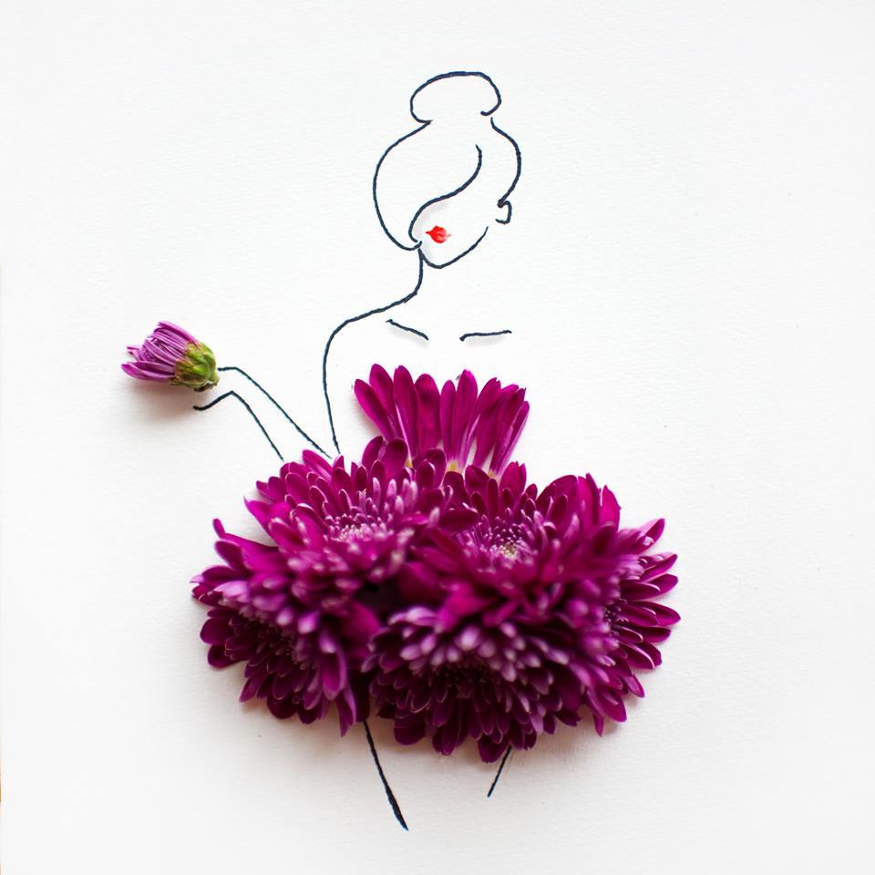 水彩与花朵的融合:马来西亚艺术家Zhi Wei花卉创意插画