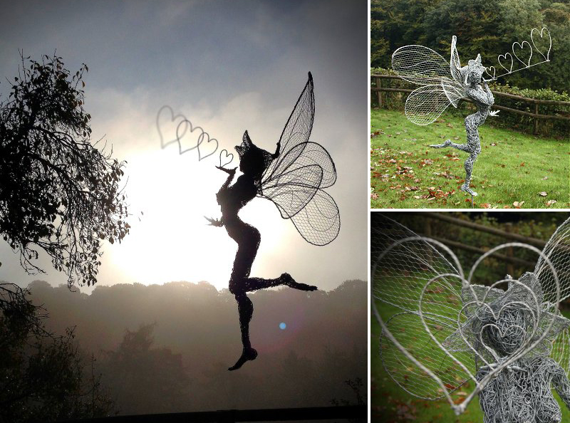 飞舞的精灵: Robin Wight不锈钢丝雕塑艺术