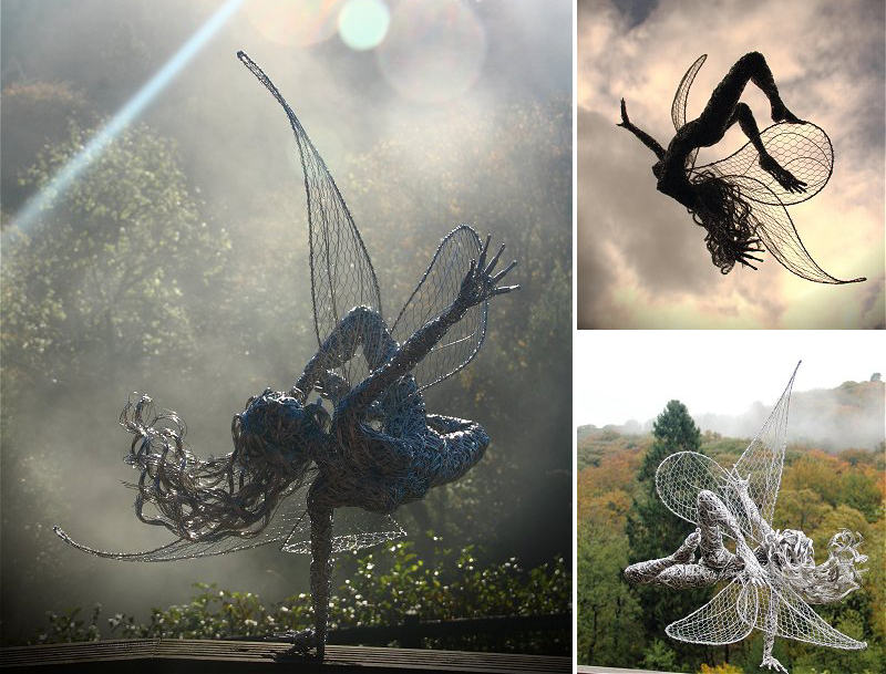飞舞的精灵: Robin Wight不锈钢丝雕塑艺术