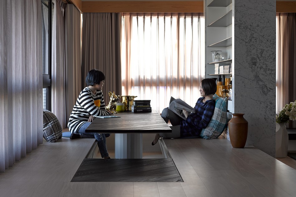 非常规的个性化开放空间:台湾桃园126平米公寓设计