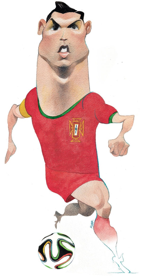 足球明星幽默卡通肖像插画欣赏