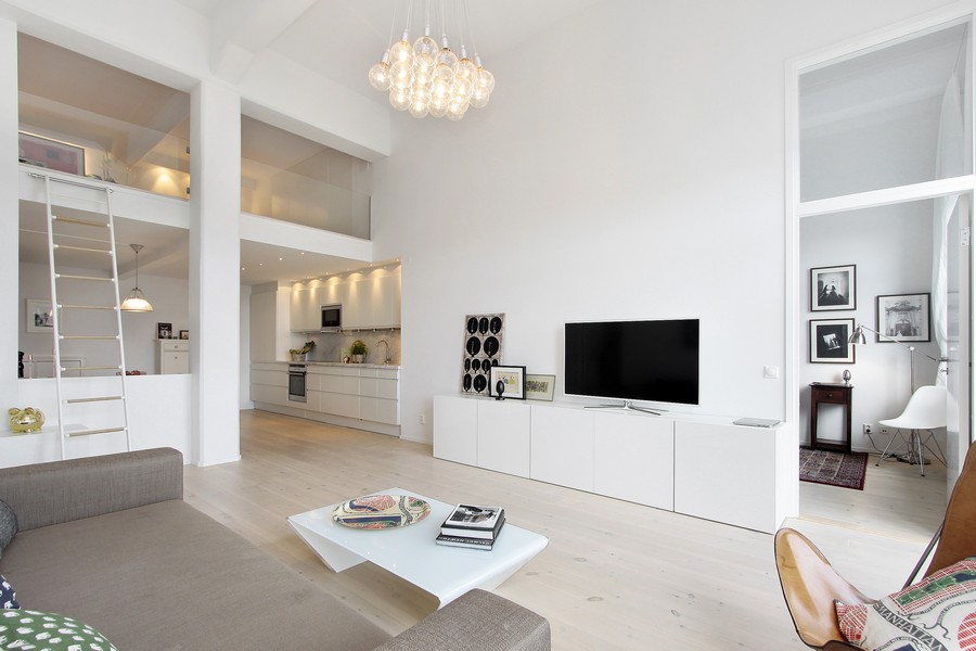 斯德哥尔摩白色Loft公寓设计