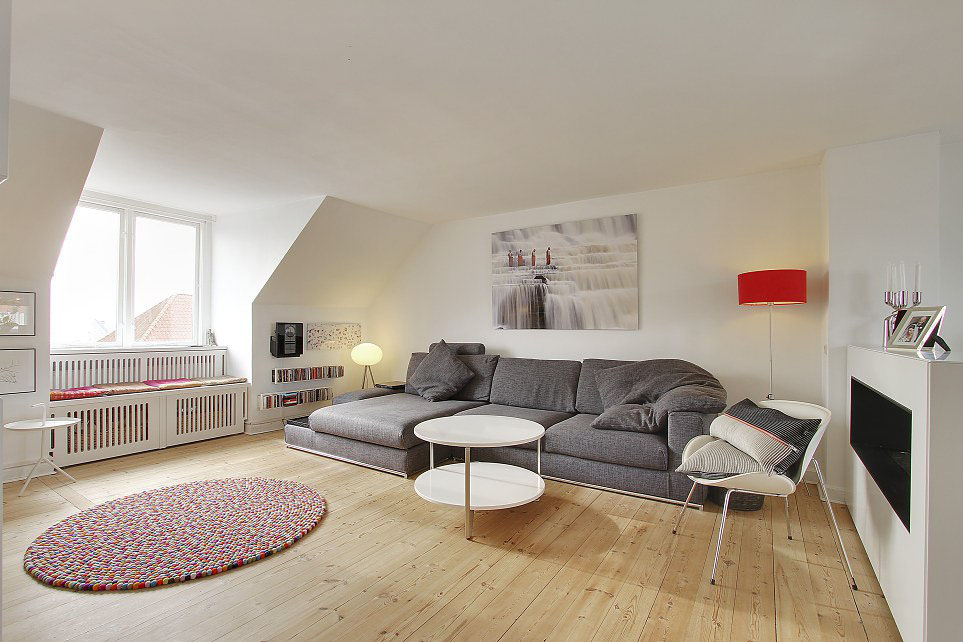 瑞典3居室白色装修顶层公寓