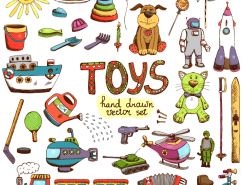 手绘儿童玩具矢量素材(2)