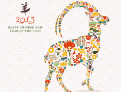2015羊年中国元素背景矢量素材