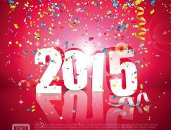 精致2015新年背景矢量素材(2)