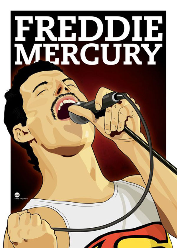 25张最美插画纪念Freddie Mercury(皇后乐队主唱)