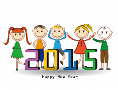 2015可爱儿童新年背景矢量素材