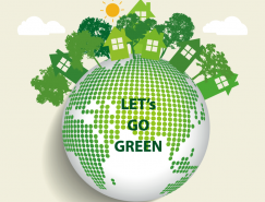 绿色生态地球海报设计矢量素材