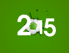 2015足球艺术字矢量素材
