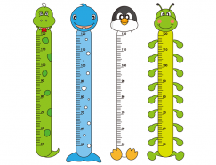 卡通动物造型的宝宝身高测量尺矢量素材(1)