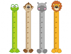 卡通动物造型的宝宝身高测量尺矢量素材(2)