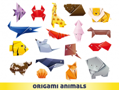 18个折纸动物矢量素材