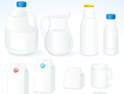 牛奶容器包装模板矢量素材