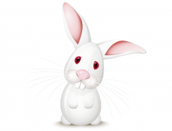 可爱白色大耳兔矢量素材